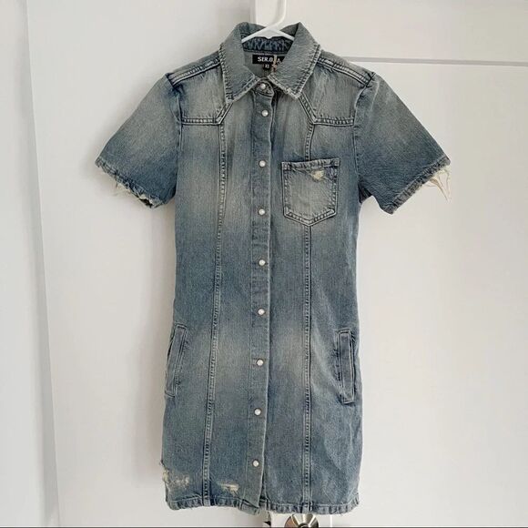 SER.O.YA Denim Mini Dress - Picture 4 of 9